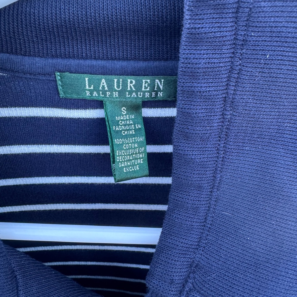 Lauren Ralph Lauren Navy and White Striped Knit